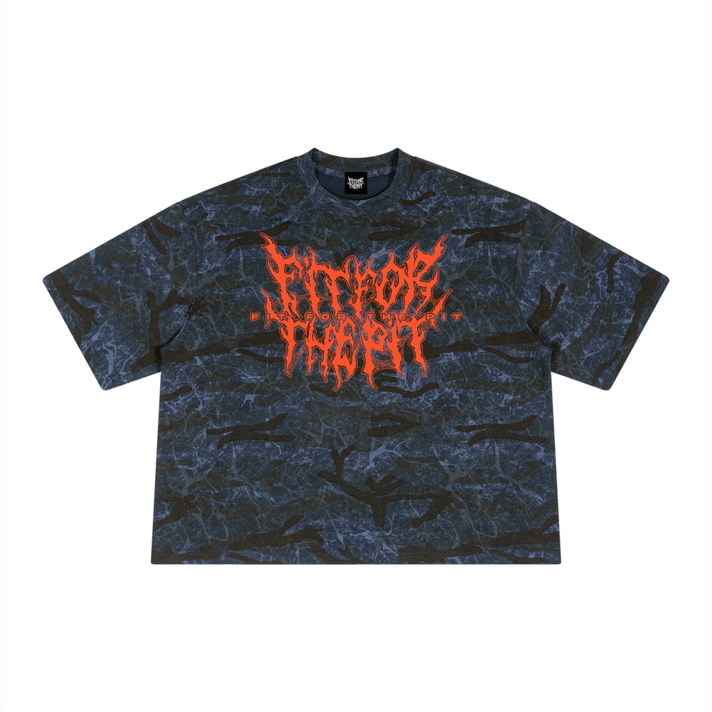 Swamp Monster Boxy Camo Print T-Shirt